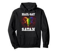 Hail Gay Satan Goth Gay Pride Baphomet LGBT Pride Rainbow Pullover Hoodie