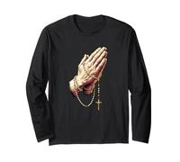 Hail Mary Blessed Mother Rosary Prayer Long Sleeve T-Shirt