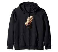 Hail Mary Blessed Mother Rosary Prayer Zip Hoodie