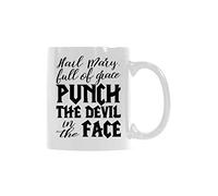 Hail Mary, full of grace punch the devil in the face Coffee Mug 11 oz Ceramic Tea Cup Funny Novelty Gift