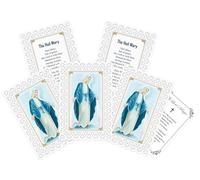 Hail Mary Prayer Card - Lace Style Hail Mary Laminated Holy Card, The Lord's Prayer Card - Hail Mary Prayer Cards Catholic Set of 6 Devotional Cards
