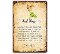 Hail Mary Prayer Catholic Prayer Vertical Novelty Retro Metal Tin Sign Funny Wall Decor Garage Bar Courtyard Living room 8x12 inch