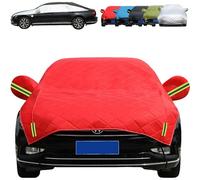 Hail Protector Car Cover, Windshield Hail Blankets with Side Mirrors Protector, All-Weather Waterproof Snowproof, Windproof, UV & Sun Protection Fits Hatchback, Sedan, SUV & MPV(Red,S: Hatchback)