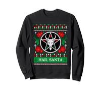 Hail Santa 666 Heavy Pagan Solstice Gothic Ugly Christmas Sweatshirt