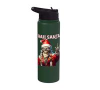 Hail Santa Claus Skull Rock n Roll Merry Christmas Solstice Stainless Steel Insulated Water Bottle