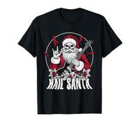 Hail Santa Heavy Guitar Happy Solstice Anti Christmas Rock T-Shirt