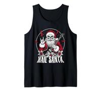 Hail Santa Heavy Guitar Happy Solstice Anti Christmas Rock Tank Top