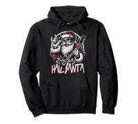 Hail Santa Heavy Metal Goth Sarcastic Rock Band Christmas Pullover Hoodie