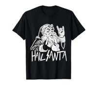 Hail Santa Heavy Metal Goth Sarcastic Rock Band Christmas T-Shirt