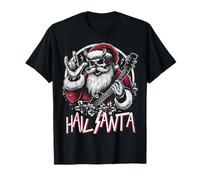 Hail Santa Heavy Metal Goth Sarcastic Rock Band Christmas T-Shirt