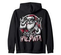 Hail Santa Heavy Metal Goth Sarcastic Rock Band Christmas Zip Hoodie