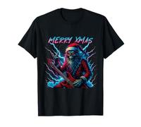 Hail Santa Pagan Happy Solstice Christmas Metal Rock Guitar T-Shirt