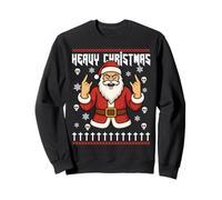 Hail Santa Pagan Happy Solstice Metal Christmas Rock Roll Sweatshirt