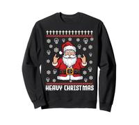 Hail Santa Pagan Happy Solstice Metal Christmas Santa Rocker Sweatshirt