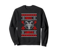 Hail Santa Ugly Christmas Sweater Rock Metal Satan Pentagram Sweatshirt