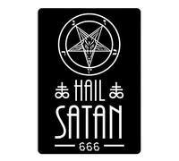 Hail Satan Pentagram - Metal Wall Sign Plaque Art Inspirational