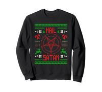 Hail Satan Pentagram Satanic Ugly Christmas Wiccan Sweatshirt