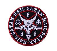 Hail Satan Satanic Pentagram Baphomet Goat's Head 666 Devil 1.25" Enamel Pin, 1.25 inches wide, Enamel, enamel