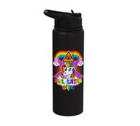 Hail Satan Unicorn Pentagram 666 Occult Gothic Goth Gift Stainless Steel Insulated Water Bottle