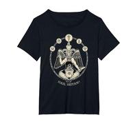Hail Seitan! Satanic Vegan Chef Baphomet Occult Home Cook T-Shirt, Women's Plus, Black, 4X