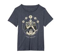 Hail Seitan! Satanic Vegan Chef Baphomet Occult Home Cook T-Shirt, Women's Plus, Heather Blue, 3X