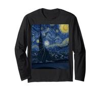 Hail Storm Cracked Windshield Van Gogh Starry Night Style Long Sleeve T-Shirt