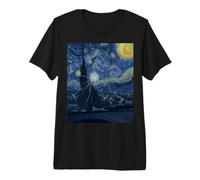 Hail Storm Cracked Windshield Van Gogh Starry Night Style Premium T-Shirt
