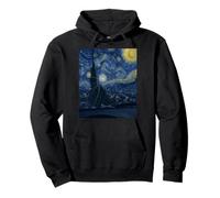 Hail Storm Cracked Windshield Van Gogh Starry Night Style Pullover Hoodie