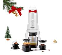HAILASRE 3 in 1 Portable Espresson Machine Eletric Travel Coffee Maker With Heating for DolceGusto Pod,NS Capsule & Ground Coffee &, USB-type C & Car Charger,19 Bar Filter Coffee Maker (white)