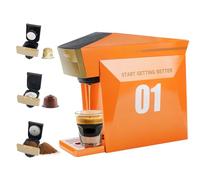 HAILASRE multifunctional 3 in 1 espresso Machine, 19 Bar, for NE Original/lor/Dolce Gusto/ground coffee Capsules (Orange)