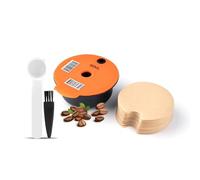 HAILASRE Orange Reusable Coffee Pods Compatible with Bosch Tassimo Machine, Refillable Coffee Capsule with 1 Scoop, 1 Brush and 20 Paper Filters, Eco-Friendly Filter Pod (for 60ml Coffee)