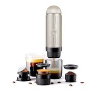 HAILASRE Portable Espresso Maker for Travel & Camping, Self-Heating 3-in-1 Coffee Machine Compatible with Nespresso, Dolce Gusto & Ground Coffee, 19-Bar 7500mAh Cordless Maker with TYPE-C (Gery White)