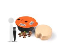 HAILASRE Refillable Coffee Capsule Compatible with Bosch Tassimo Machines, 200ml Reusable Coffee Pod with 20 Paper Filters, Spoon & Cleaning Brush, Eco-Friendly Sustainable Coffee Filter Tool