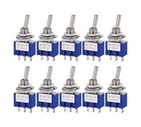 Hailege 10pcs MTS-103 SPDT Toggle Switch ON/OFF/ON 3 Pins 3 Position AC 125V/6A MTS103 SPDT Toggle Switch