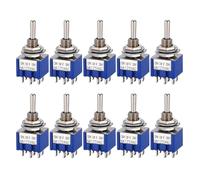 Hailege 10pcs MTS-203 DPDT Toggle Switch ON/OFF/ON 6 Pins 3 Position AC 125V/6A MTS203 DPDT Toggle Switch