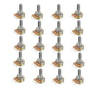 Hailege 20pcs WH148 B10K 10K Ohm Rotary Potentiometer Single-Joint Potentiometer 3 Pins Shaft Length 15mm Resistance Value 10K Ohm