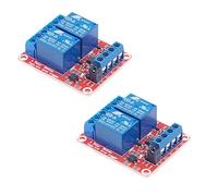 Hailege 2pcs DC 24V 2 Channel Relay Module with Isolated Optocoupler High and Low Level H/L Level Trigger Module Triggered by DC 24V