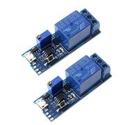Hailege 2pcs Trigger Time Delay Switch Relay Module Adjustable Time Delay Control Swtich Trigger Delay Conduction Relay Switch Module Wide Voltage Delay Relay DC 5V-30V Micro USB Power