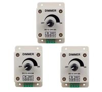 Hailege 3pcs DC12-24V 8Amp 0%-100% PWM Dimming Controller for LED Lights, Ribbon Lights,Tape Lights,Dimmer is compatible with Hilight, LEDwholesaler, fillite, and others' strips