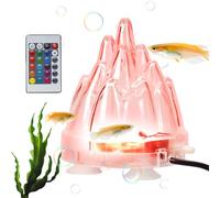 Hailerio Aquarium Volcano | Sculpture with LED Light | Aquarium Ornament Volcano Bubble Stone,for Freshwater Saltwater Shrimp Tank Living Room Bedroom Apartment Dorm