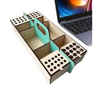 Hailerio Art Supply Box - Wooden Art Supplies Containers - Removable Dividers, Secure Closure, Artist Accessories, Painting Supplies Containers For Brushes, Pencils, Professionals, Hobbyists