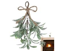 Hailerio Artificial Mistletoe Picks, 9.1in Realistic Mistletoe Pick Hanging Ornament With White Berries Christmas Faux Evergreen Sprigs Christmas Decoration For Wreaths Garlands Window Party Decor