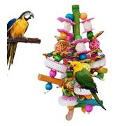 Hailerio Small Parrot Toys - Natural Loofah Bird Chew Toys Colorful for Birdcage,Multifunctional Bird Toys, Decorative Beak Grinding Supplies for Chick, Gerbil, Hamster