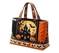 hailiwangg Halloween Tote Bag 2026 Cute Trick Or Treat Boo Bags Shoulder Strap Padded Pumpkin Cats Witch Novelty Print Reusable Handbag