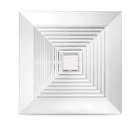 HAILM Bathroom Exhaust Fan, Ventilation Fan Shower Ceiling Ventilation White Square Attic Duct Fan with Exhaust And Intake, for Bathroom Kitchen Restroom Home Office,10inch