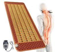 HAILM Large Heating Pad Far Infrared Stone Natural Jade Tourmaline Cushion Heating Pad Massager Stone Heating Mat for Warms Back Waist Home Office Use,70x190cm