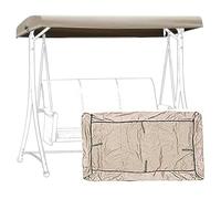 HAILM Replacement Canopy for Swing Seat, Outdoor Patio Swing Canopy Replacement Top Cover, Waterproof Oxford Cloth Canopy Replacement Cover for 2/3-Seater-Swing Chair,Beige,195x125x15cm