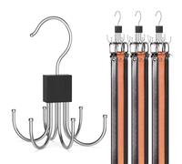 HAILMAJOR Belt Hanger, Belt Organizer for Closet 360° Rotatable Max 24 Belt Storage Space Saving Closet Organizers and Storage for Belt, Bra, Tank Top, Tie, Scarf, Purse 3Pcs, HK053C