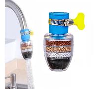 Hailnrothwad Magic Charcoal Water Filter, 6 Layer Cartridge Activated Carbon Water Filter, for 1/2inch - 3/4inch Faucet (Blue)