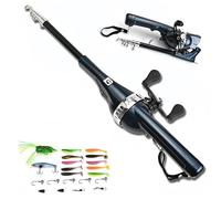 Hailnrothwad Rod, Easyfish Folding Rod, Portable Pocket Fishing Rod & Pole - Collapsible Telescopic Design, uitable for Wild Fishing, Sea Fishing, Etc(Black+21 accessories)
